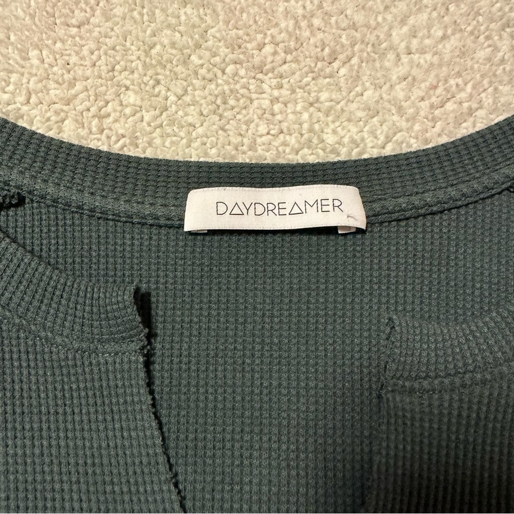 Daydreamer Los Angeles Gray Lone Wolf Graphic Long Sleeve Thermal Shirt Tee - Picture 7 of 11